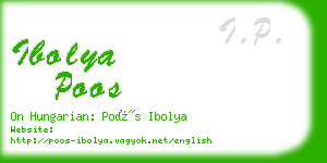 ibolya poos business card